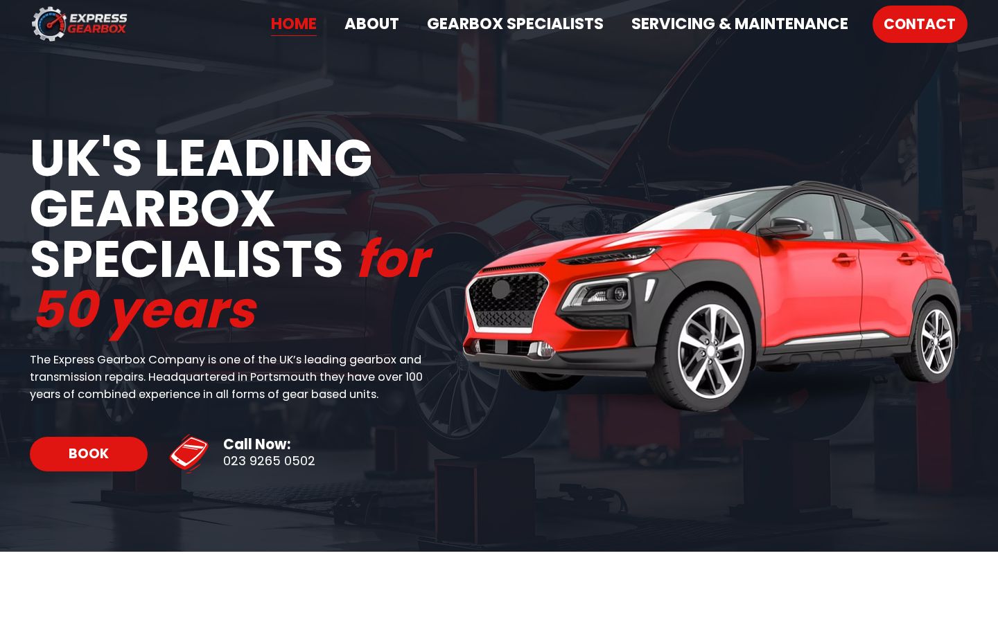 The Express Gearbox website, designed by the team behind BRIGHT / forma