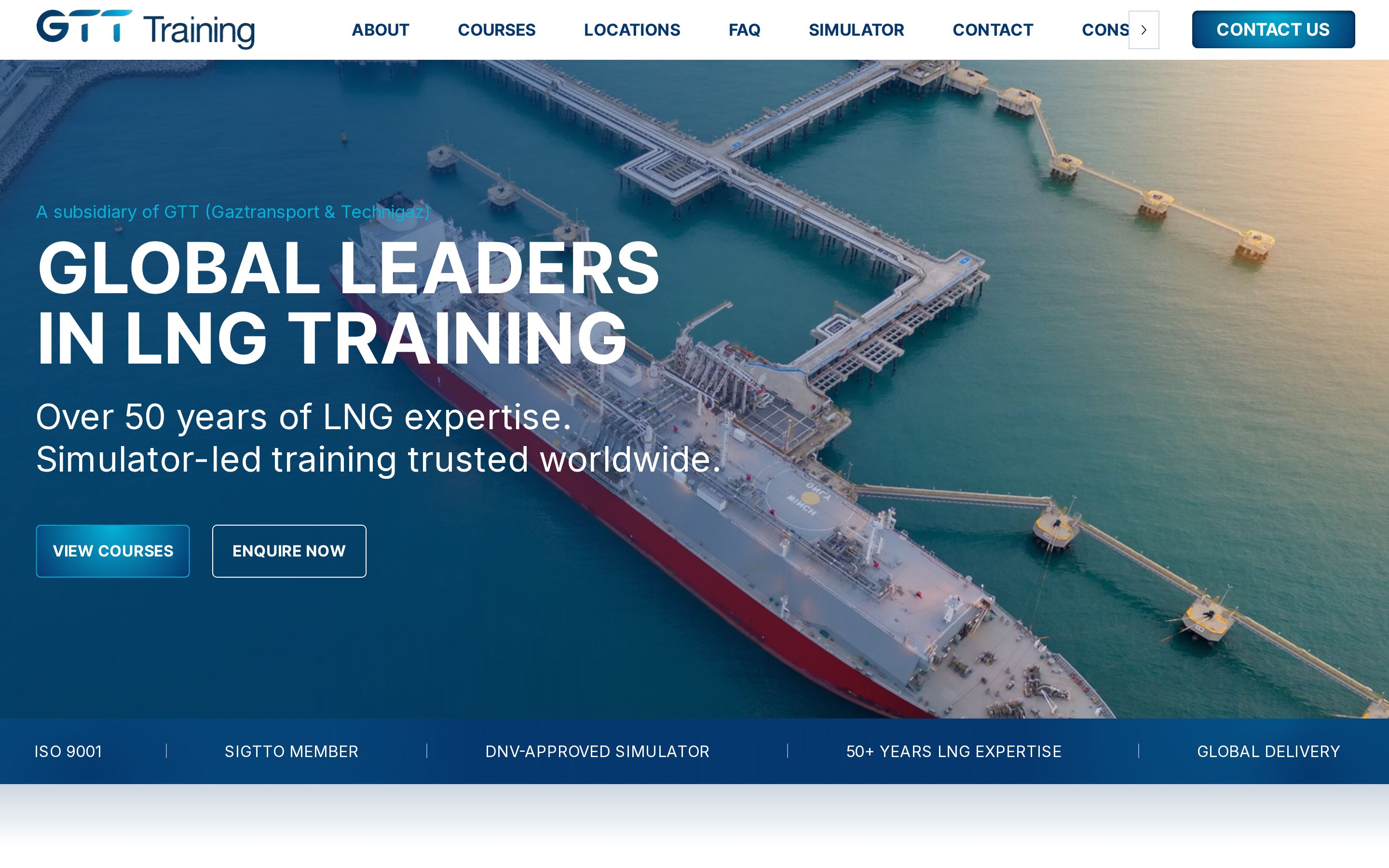 The GTT Training website shown on desktop