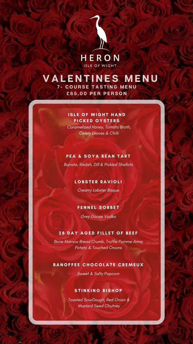 Menu graphic created for Heron by BRIGHT / forma